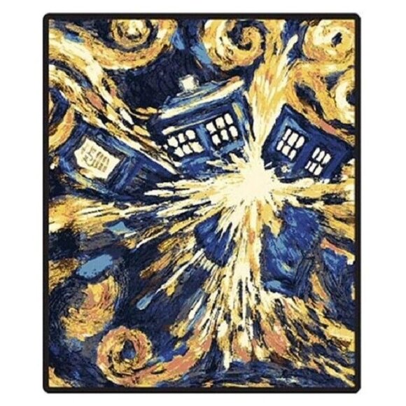 New Dr Doctor WHO Exploding Tardis Pandorica Plush Fleece Gift Blanket TV Show - Picture 1 of 2